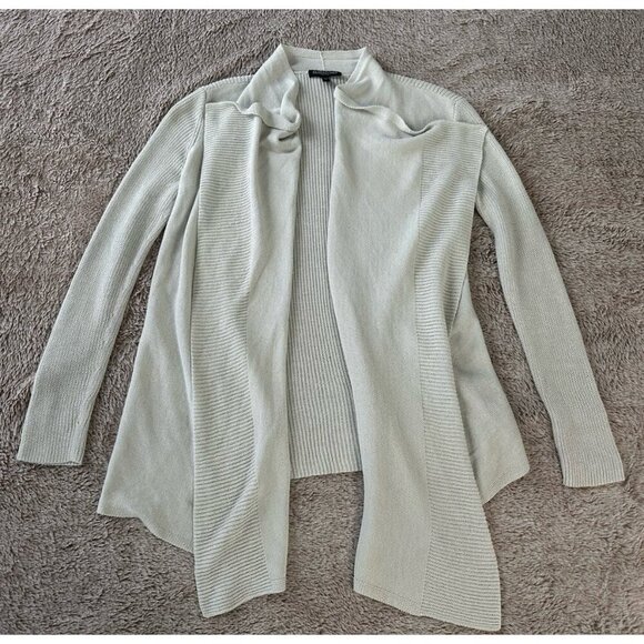 Eileen Fisher S Womens Cardigan Open Waterfall Sweater Dusty Beige Sz PP - Picture 4 of 12